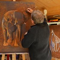 travail éléphant rouillé